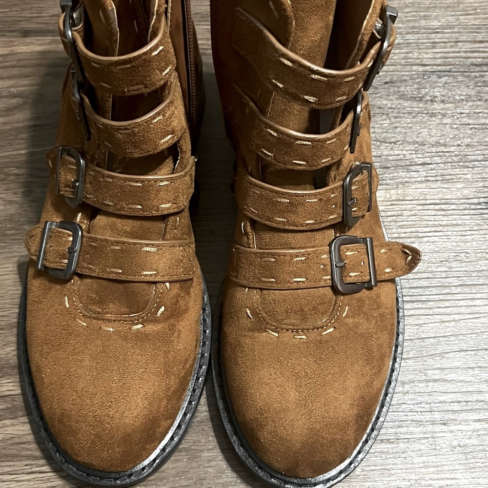 Women Aerosols Arezzo Tan Ankle Buckle Boots (8)